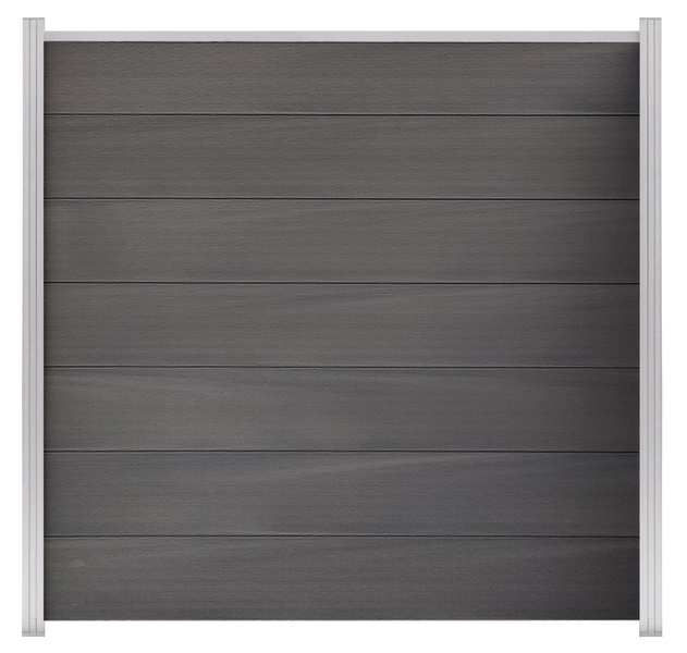 GartenLand WPC Zaun XL Ameland Co-extrudiert ca. 180 x 180 cm Sichtschutz Steckzaun Amethystgrau Ohne Pfosten Ohne Abschlussleiste