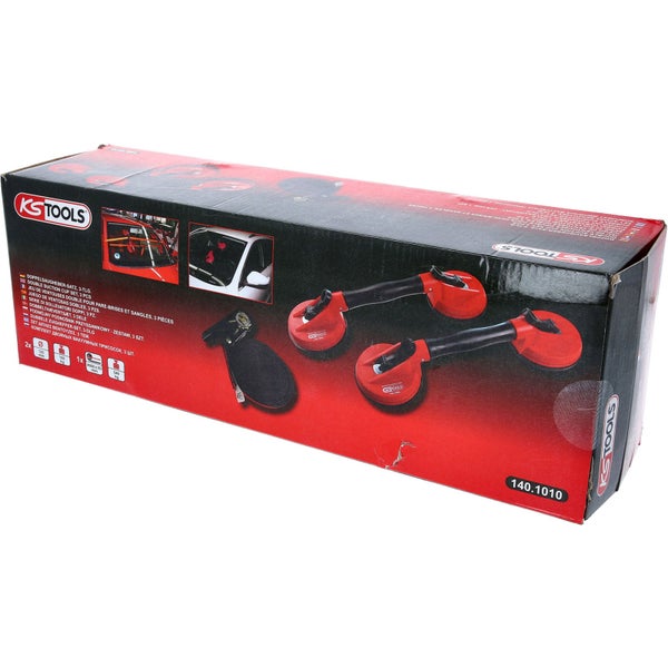 KS Tools Doppel Saugnapf Set, drei Stück im Karton