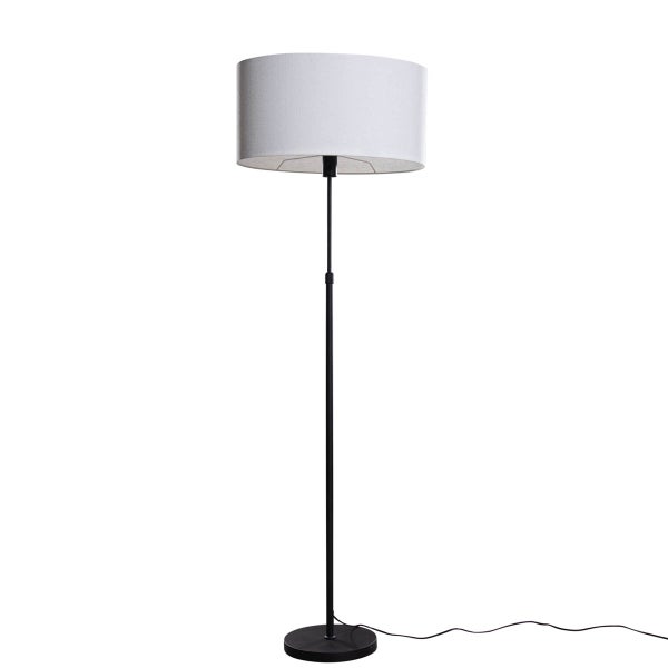 Stehlampe mit Stoffschirm und verstellbarer Höhe