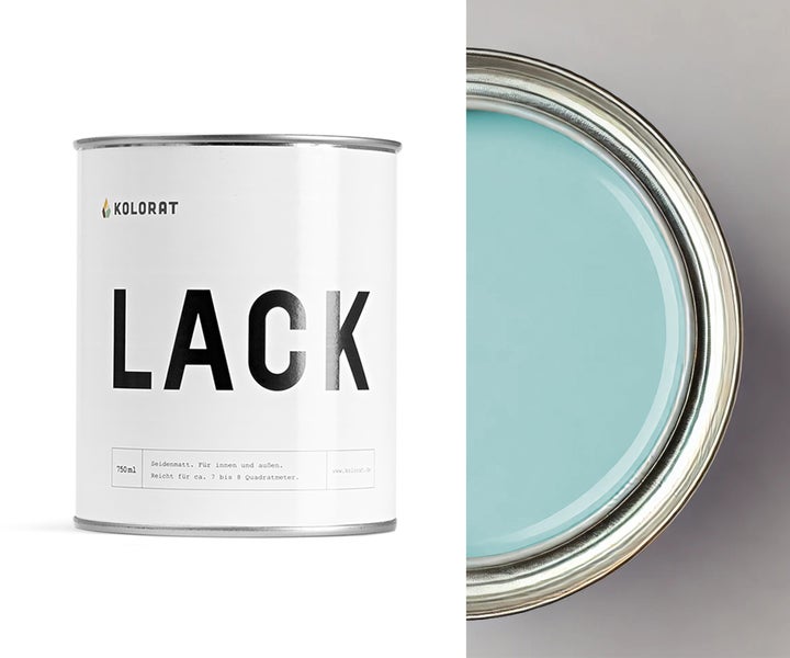 Kolorat Lack – Türkis / Grün mit Blau K/34-1-19-0/T – 0.75L  Seidenmatte Farbe für Holz, Metall, Kunststoff – Holzfarbe & Möbellack mit leichter Verarbeitung, hoher Deckkraft, schneller Trocknung. Für Möbel, Türen, Fenster, Heizkörper, uvm.