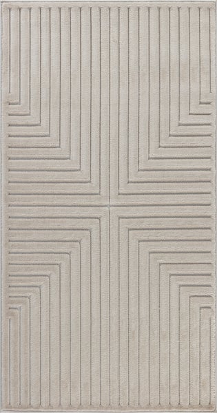 Moderner Skandinavischer Teppich für Innen-/Außenbereich Beige 80x150 cm KIYOSHI