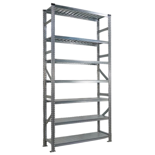 Metallregal mit sechs Regalböden für Lagerung