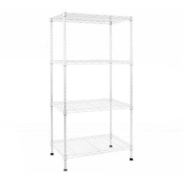 KARAT Gitterregal Rocky 200 kg Belastbarkeit 4 Böden Weiß 55 x 35 x 110 cm