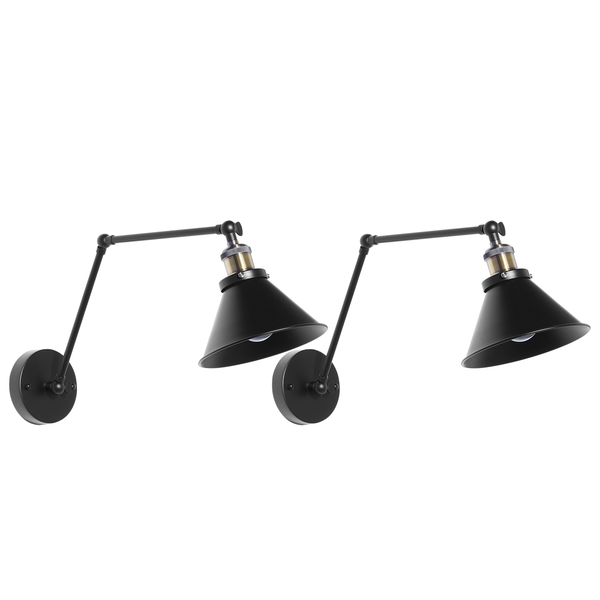 Wandlampe 2er Set NARVA verstellbar Metall Schwarz