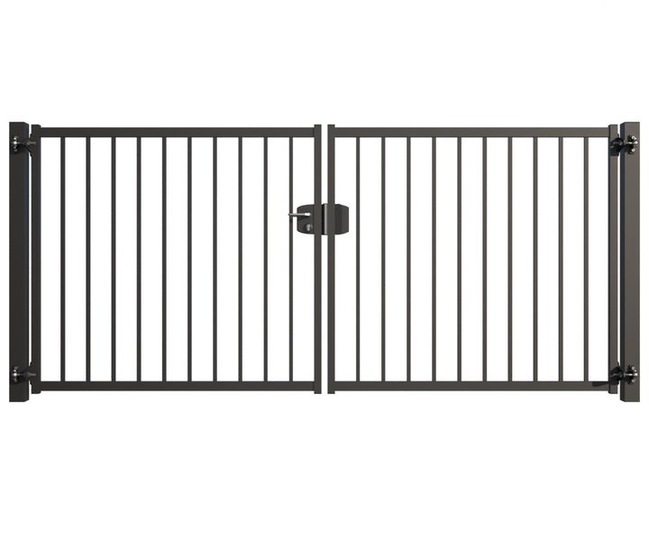 Doppeltor aus Metall für den Gartenzaun