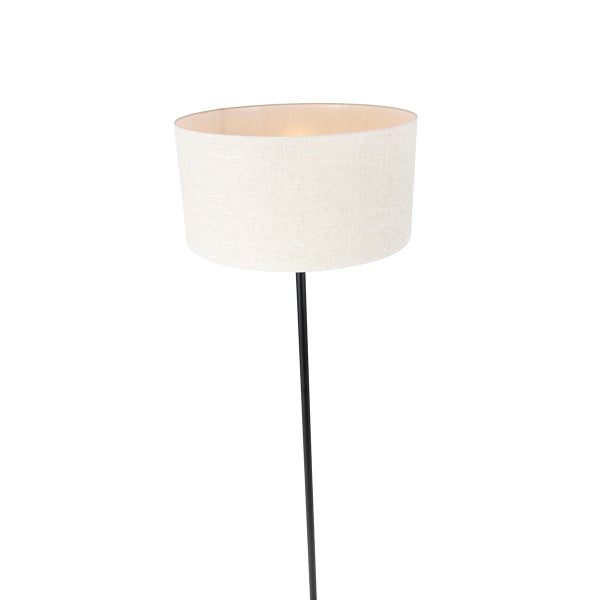 Stehlampe mit Stoffschirm und Metallfuß