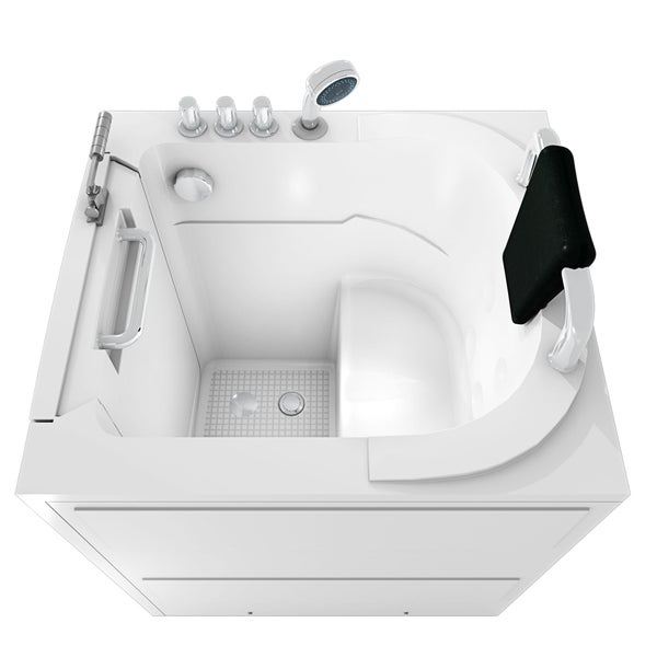 Begehbare Badewanne mit Dusche, Armaturen und Sitz