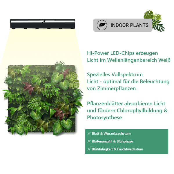 LED Unterbauleuchte mit den Maßen 60 cm Länge, 9 cm Höhe und 3,4 cm Breite. Gehäusematerial aus Aluminium, 20 Watt Leistung, 1,1 kg Gewicht, 60 bis 90 Grad Beleuchtungswinkel und verstellbare Neigung.
