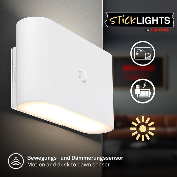 LED Wandleuchte Wandlampe ohne Stromanschluss Bewegungsmelder Akku ohne Bohren
