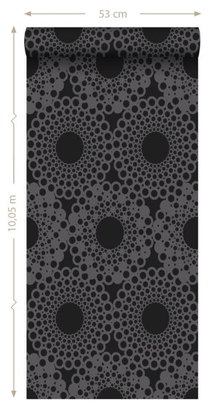Tapetenrolle mit kreisförmigem Muster, 53 cm breit und 10,05 m lang