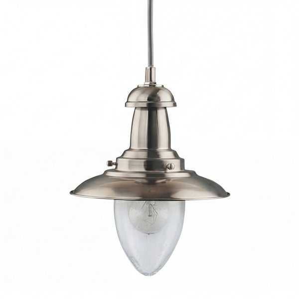 Pendelleuchte mit transparentem Glasschirm