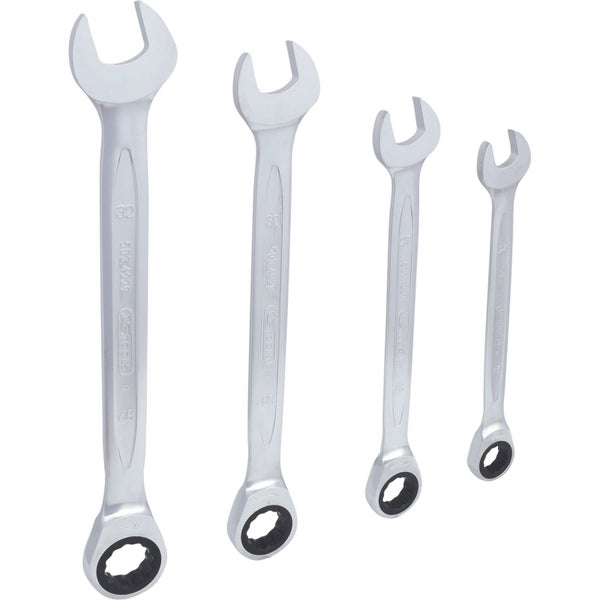 Satz aus vier Gabelringratschenschlüsseln von KS Tools