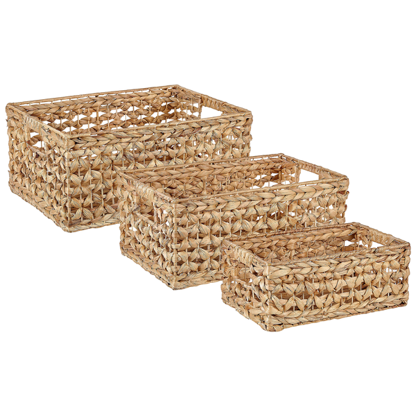 Aufbewahrungskorb 3er Set MINNOW Geflecht Naturfarben