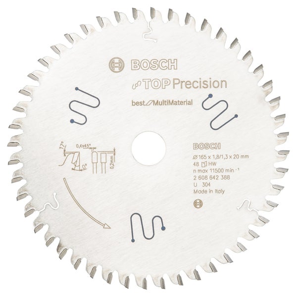 Bosch Kreissägeblatt Top Precision Best for Multi Material, 165 x 20 x 1,8 mm, 48 - 2608642388