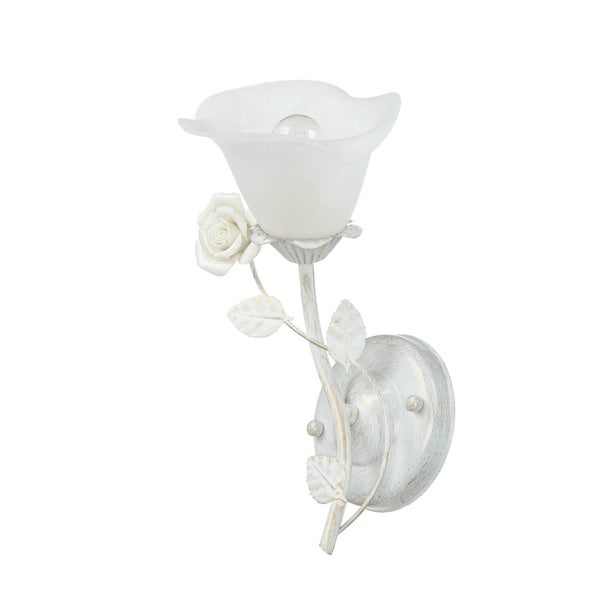 Wandleuchte mit Rosen-Design und Lampenschirm in Blütenform