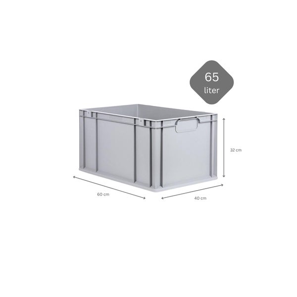 PROREGAL Spar Set 5x Eurobox Nextgen Economy Mit Auflagedeckel & 4x Schiebeschnappverschlüsse Grün Griffe Geschlossen HxBxT 32 x 40 x 60 cm 65 Liter