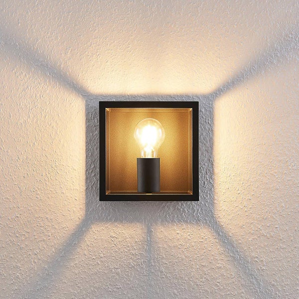 Quadratische Wandleuchte mit Glühbirne für Innenräume