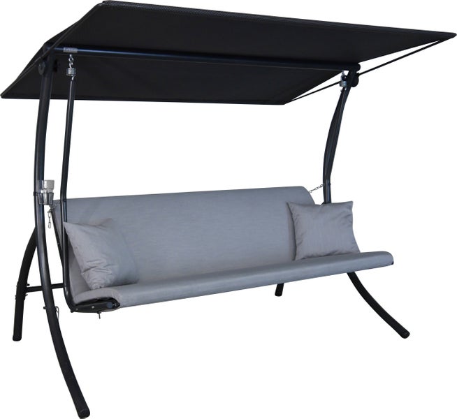 Gartenschaukel mit Dach, Kettenaufhängung, Kissen und Getränkehalter
