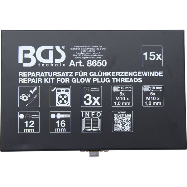 BGS technic Reparaturset für Glühkerzengewinde in Verpackung
