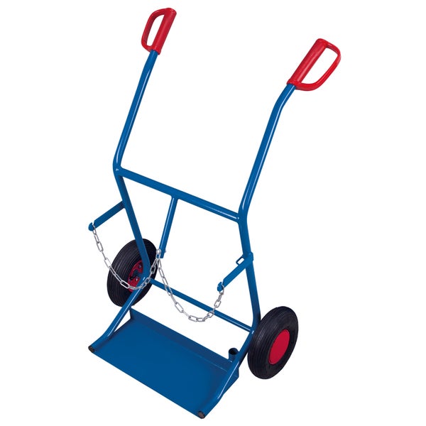 Sauerstoffflaschenwagen mit zwei Rädern und Sicherungskette