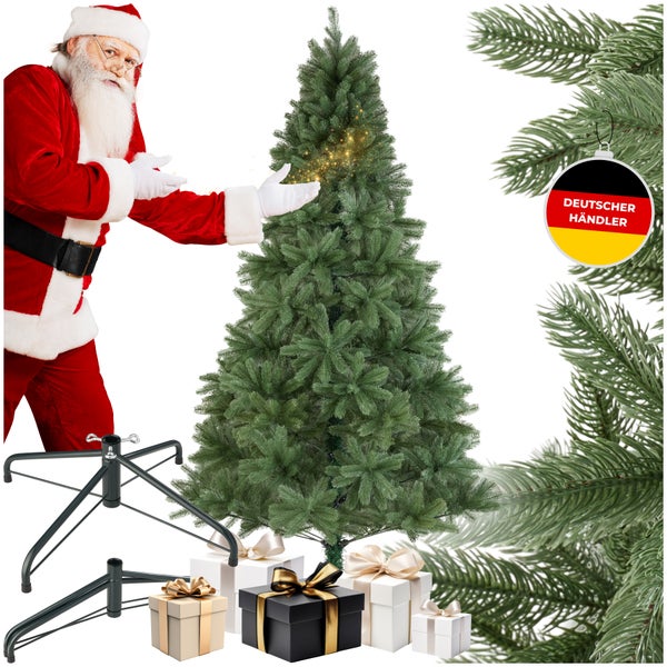 Weihnachtsbaum  210 cm - tectake® künstlich in Grün, mit Spritzgussnadeln  pulverbeschichteter Metallständer mit Kunststoffkappen