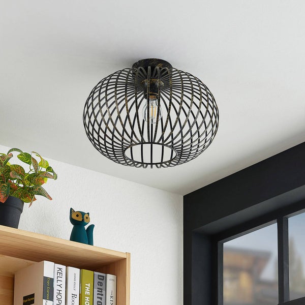 Lindby Deckenlampe Rosalea (Modern) in Schwarz aus Metall (1 flammig, E27) - Deckenleuchte Lampe Wohnzimmerleuchte