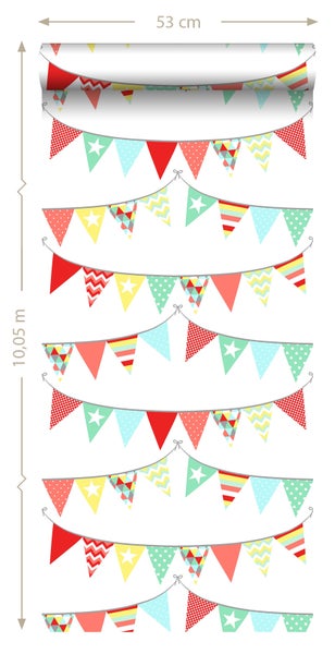 Party-Girlande mit verschiedenen Mustern, 53 Zentimeter breit und 10,05 Meter lang