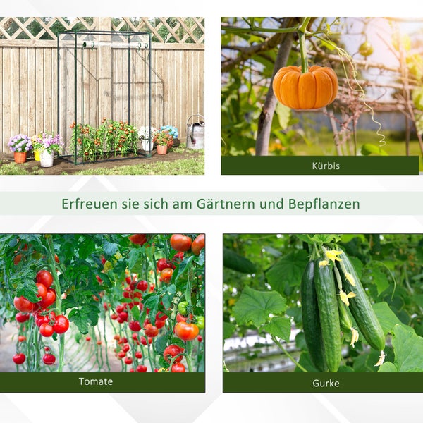 Outsunny Gewächshaus, Treibhaus, 100x50x150cm, Stahl,Kunststoff, Transparent