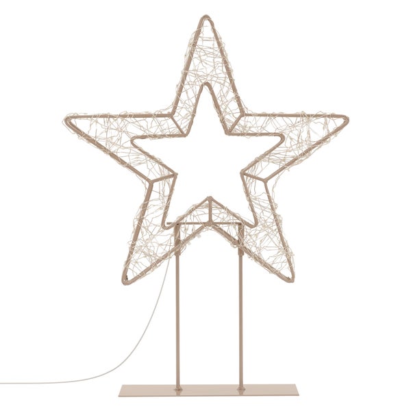 ECD Germany LED Weihnachtsstern 48,5 cm, Weihnachtsdeko mit Lichterkette, Stern Leuchtstern auf Sockel, Weihnachtsbeleuchtung Innen/Außen, Lichtstern,