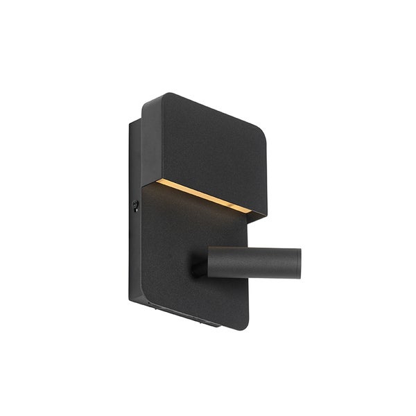 Schwarze Wandleuchte mit rechteckigem Design für den Außenbereich