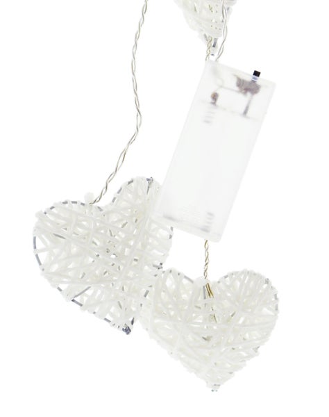 Lichterkette mit Herzmotiven und Batteriebetrieb