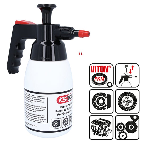 Druckpumpsprüher, 1 Liter, mit Kolbenpumpe, Viton FKM Dichtung und verschiedenen Symbolen