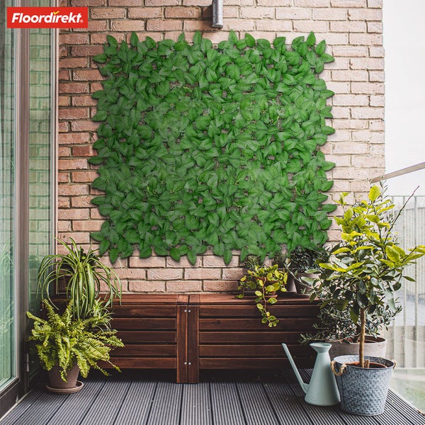 FLOORDIREKT Pflanzenwand - Big Rose Leaf - Kunstpflanzenwand zur Dekoration - 33 x 33 cm