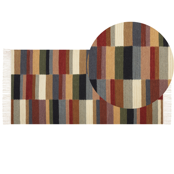 Teppich MUSALER Bunt 80 x 150 cm Wolle Kelim
