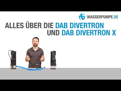 Ein Mann präsentiert die DAB Divertron und Divertron X Tauchdruckpumpen in einem Informationsvideo von wasserpumpe de.