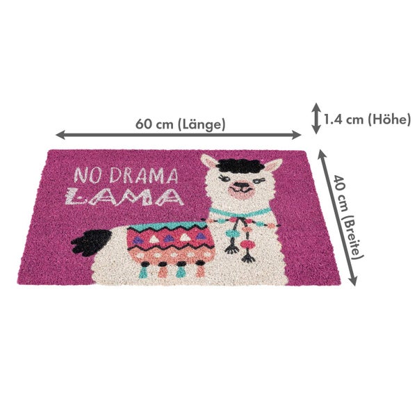 Fußmatte mit Lama Motiv, 60 mal 40 Zentimeter