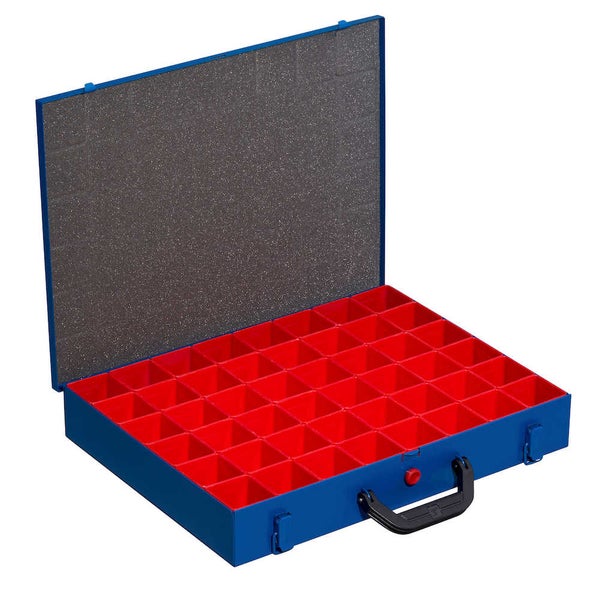 PROREGAL Kleinteilekoffer EuroPlus Pro 44H-48 Einsätze HxBxT 7 x 44 x 37 cm Blau