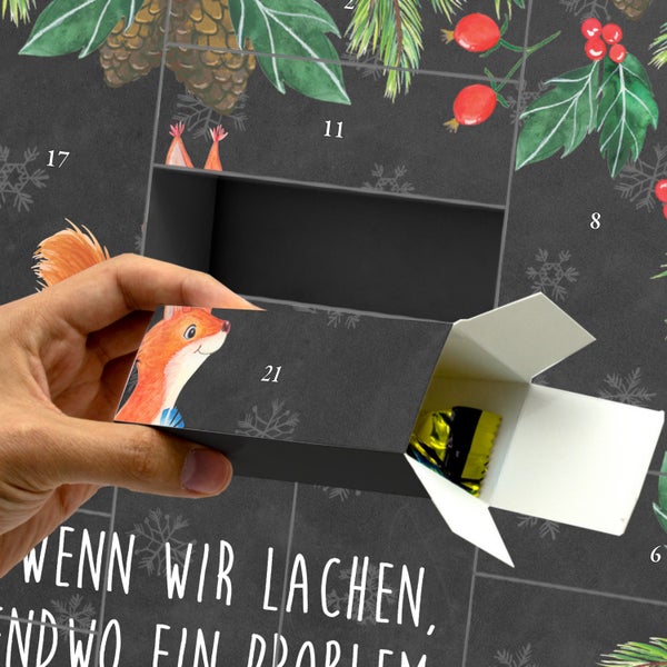 Mr. & Mrs. Panda Befüllbarer Adventskalender Eichhörnchen Blume - Schwarz