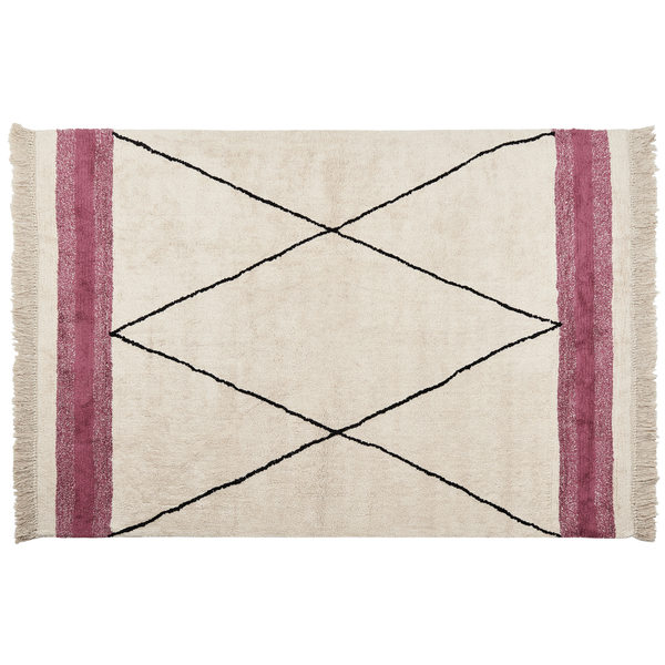 Teppich AFSAR Hellbeige 160 x 230 cm Baumwolle