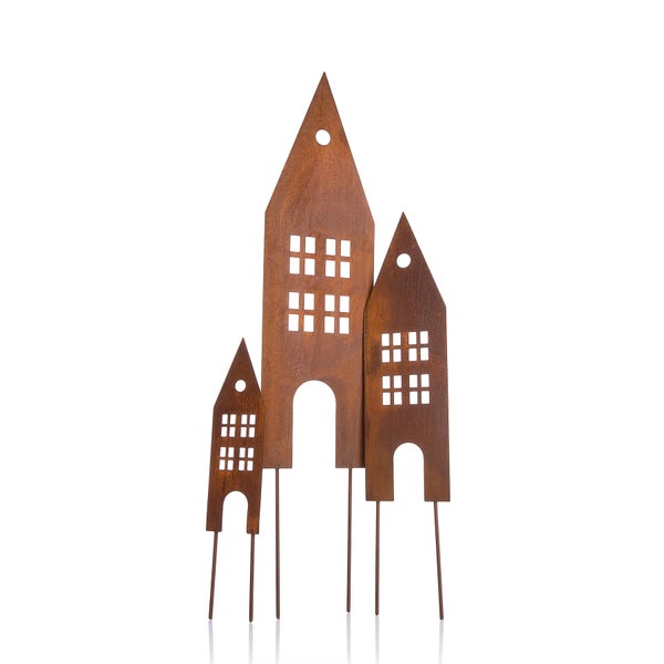 Dekorative Häuser aus Metall für den Garten