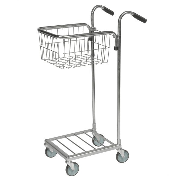 Einkaufswagen aus Metall mit Korb und Griffen