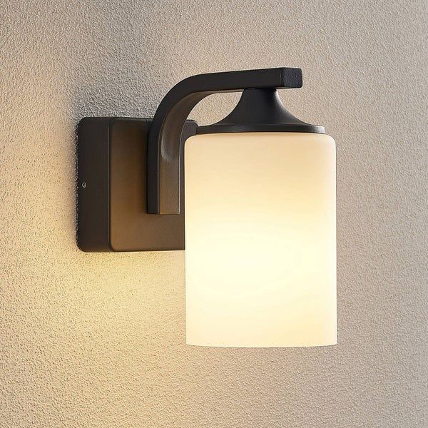 Lindby Wandleuchte außen Yannis (Modern) in Alu aus Aluminium (1 flammig, E27) - Außenwandleuchten Wandlampe Led Außenlampe Outdoor für Außenwand/Hauswand Haus Terrasse & Balkon