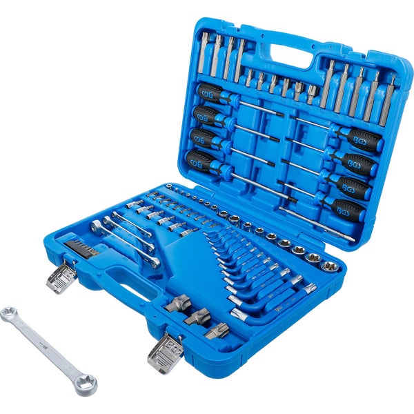 BGS Werkzeugsortiment 6,3 mm (1/4) + 12,5 mm (1/2) E-Profil / T-Profil (für Torx) 84tlg. - 7849
