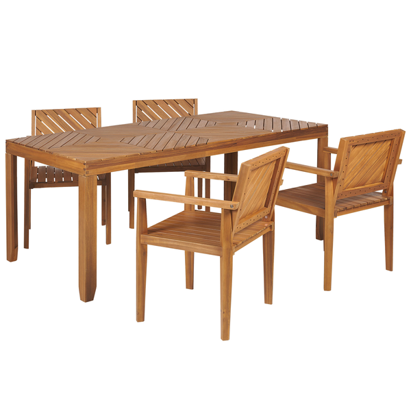 Gartenmöbel Set 4-Sitzer BARATTI Akazienholz Braun
