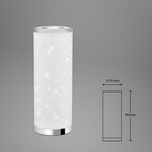 LED Tischleuchte Starlight-Effekt 1xGU10 5W IP20 Ø13cm weiß-chrom Briloner
