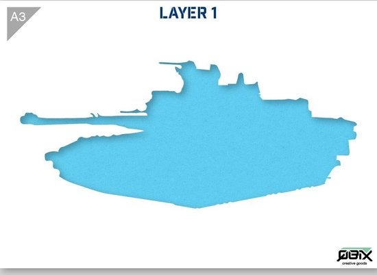 QBIX Panzerschablone - 2 Schichten Kunststoff A3 Schablone