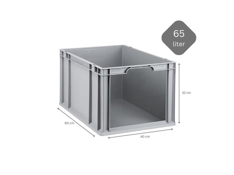 PROREGAL Eurobox NextGen Store HxBxT 32 x 40 x 60 cm 65 Liter Front Offen Eurobehälter Transportbox