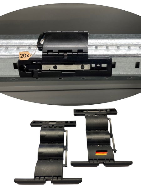 Rollwin 20x Hochschiebesicherung Rolladen starre Wellenverbinder 3-gliedrig Rolladen Aufhänger Clipverbinder für Rolladenmotor starrer Anschlag Einbruchhämmung