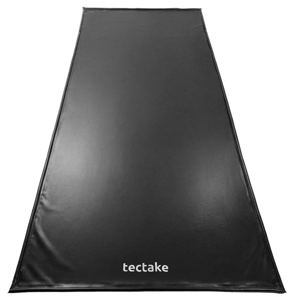 Schwarze, rechteckige Solarmatte von tectake zur Erwärmung von Poolwasser.