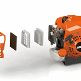 Explosionszeichnung eines ECHO Motors zur Veranschaulichung der Bauteile